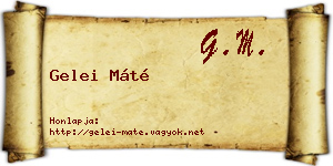 Gelei Máté névjegykártya